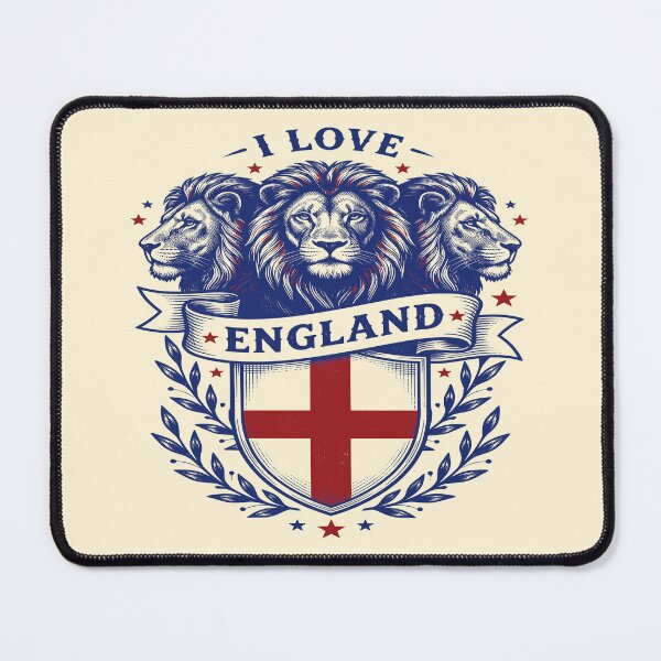 Item preview, I Love England Three Lions Vintage Crest designed and sold by 89shirts.