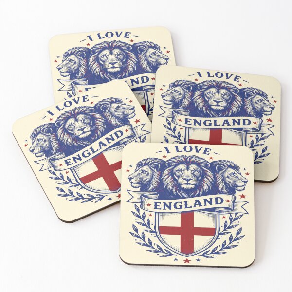 Item preview, I Love England Three Lions Vintage Crest designed and sold by 89shirts.