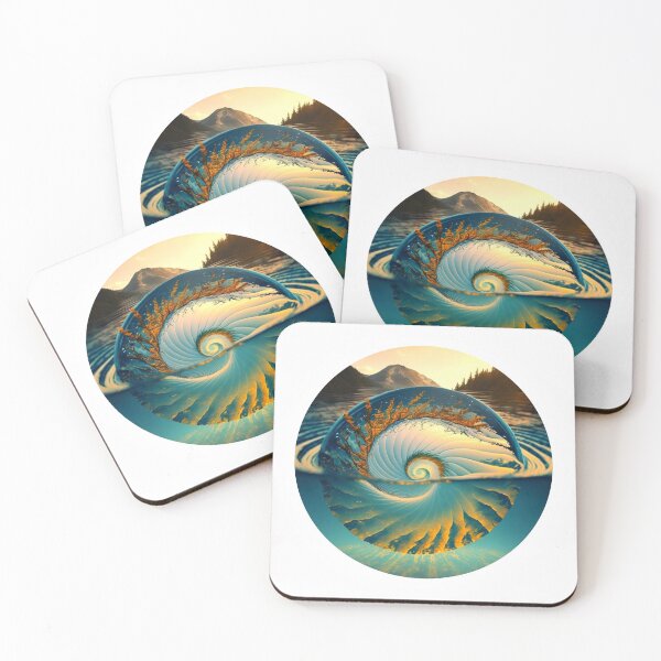 Item preview, Golden Wave Spiral over Sunlit Sea designed and sold by RAGANADesign.