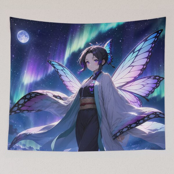 Item preview, Shinobu Kocho Demon Slayer Aurora Mountain Dream designed and sold by Dashsopaner.