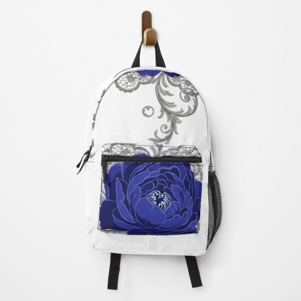 Item preview, Victorian Blue Peony in Silver Lace Crest - Dark Gothic Floral Art designed and sold by Dzblack.