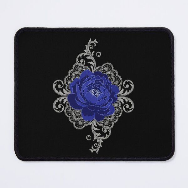 Item preview, Victorian Blue Peony in Silver Lace Crest - Dark Gothic Floral Art designed and sold by Dzblack.