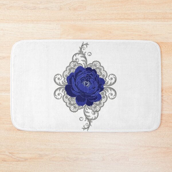 Item preview, Victorian Blue Peony in Silver Lace Crest - Dark Gothic Floral Art designed and sold by Dzblack.