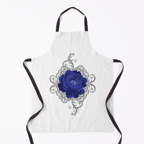 Item preview, Victorian Blue Peony in Silver Lace Crest - Dark Gothic Floral Art designed and sold by Dzblack.