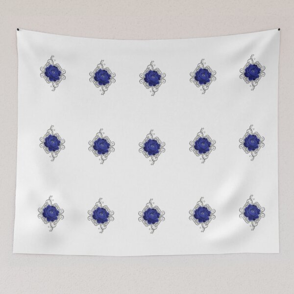 Item preview, Victorian Blue Peony in Silver Lace Crest - Dark Gothic Floral Art designed and sold by Dzblack.