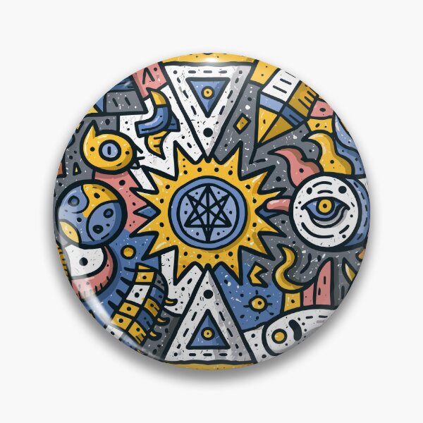 Item preview, Vibrant Psychedelic Esoteric Geometric Doodle Art designed and sold by Romgora.