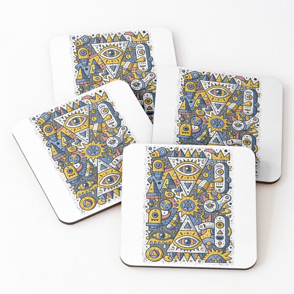 Item preview, Vibrant Psychedelic Esoteric Geometric Doodle Art designed and sold by Romgora.