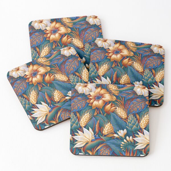 Item preview, Azure Dreams and Orange Floral Mosaic designed and sold by Piotrek0001.