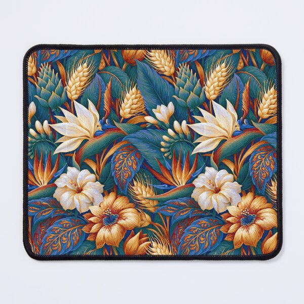 Item preview, Azure Dreams and Orange Floral Mosaic designed and sold by Piotrek0001.