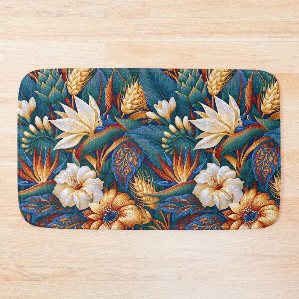 Item preview, Azure Dreams and Orange Floral Mosaic designed and sold by Piotrek0001.