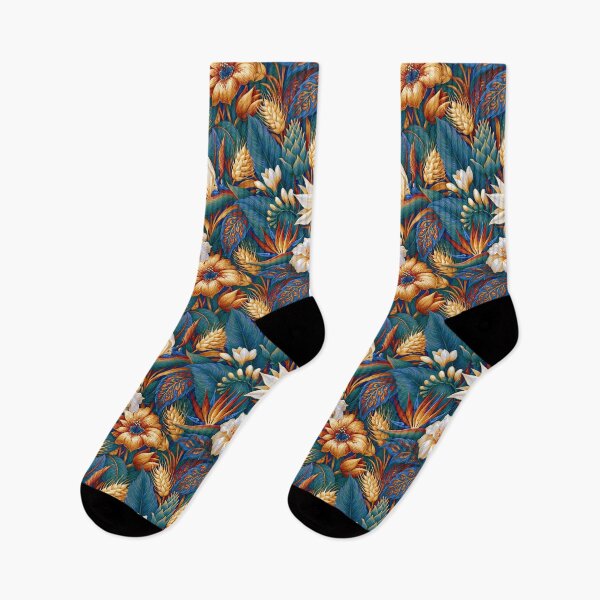 Item preview, Azure Dreams and Orange Floral Mosaic designed and sold by Piotrek0001.