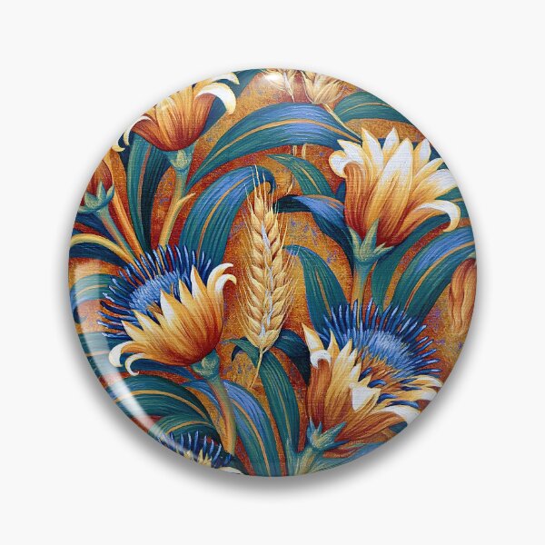 Item preview, Vibrant Orange Blossom and Blue Linen Pattern designed and sold by Piotrek0001.