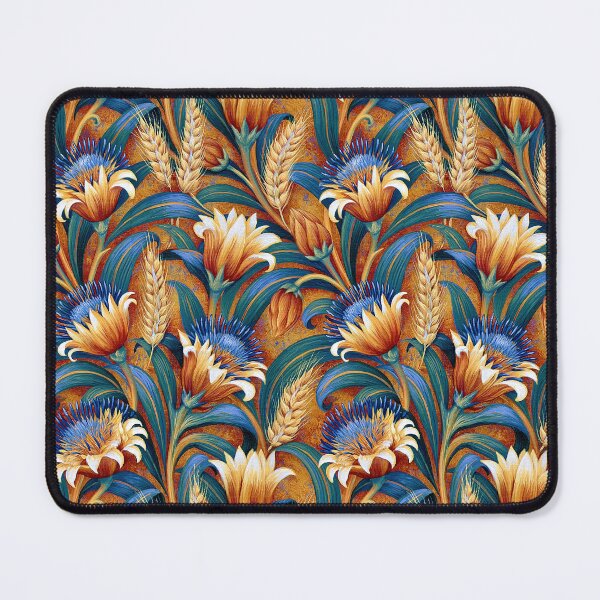 Item preview, Vibrant Orange Blossom and Blue Linen Pattern designed and sold by Piotrek0001.