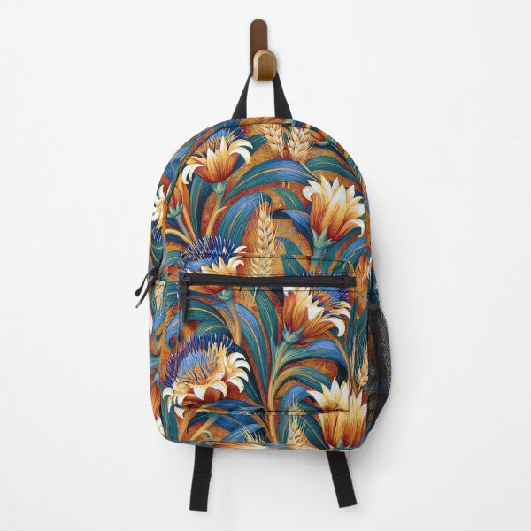 Item preview, Vibrant Orange Blossom and Blue Linen Pattern designed and sold by Piotrek0001.