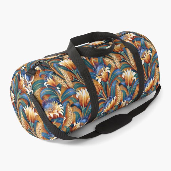 Item preview, Vibrant Orange Blossom and Blue Linen Pattern designed and sold by Piotrek0001.