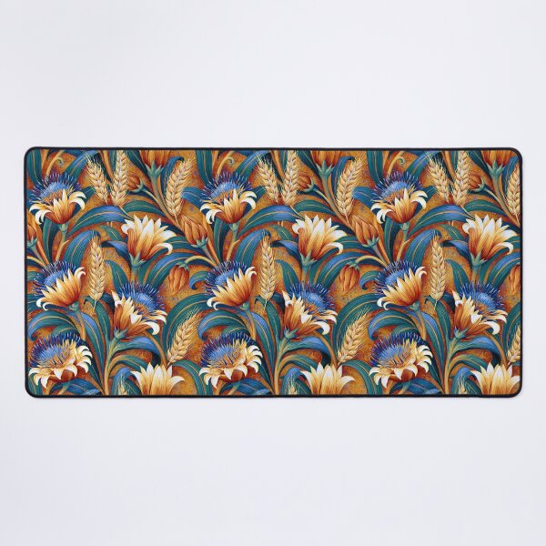 Item preview, Vibrant Orange Blossom and Blue Linen Pattern designed and sold by Piotrek0001.