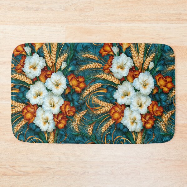 Item preview, Deep Teal Floral Tapestry and White Daisies designed and sold by Piotrek0001.