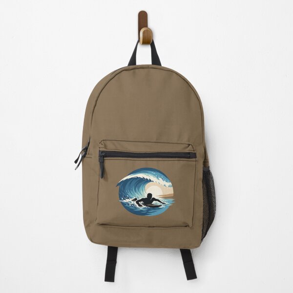 Item preview, Echo of the Sea Surfer in Tube Sunset Barrel Wave Silhouette designed and sold by SilentPowerArt.