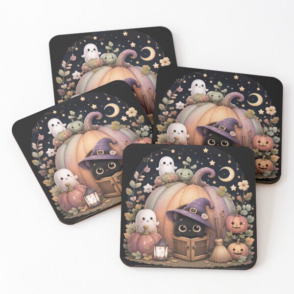 Item preview, Cute Black Cat Witch Pumpkin House Halloween designed and sold by Soluna Studio.