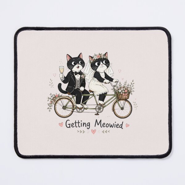 Item preview, Getting Meowied Cat Wedding, Funny Bride Groom Cat, Cat Lover Wedding Gift, Tandem Bicycle designed and sold by Quiajia.
