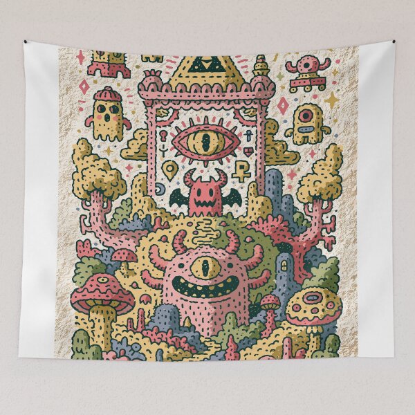 Item preview, Mystical Creature Doodle Dreamscape Illustration designed and sold by Romgora.