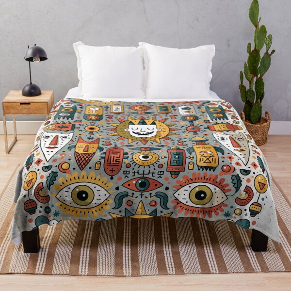 Item preview, Intricate Mystic Eyes Folk Art Doodle Pattern designed and sold by Romgora.