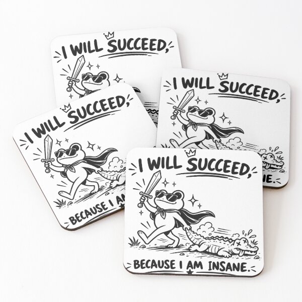 Item preview, I Will Succeed Because I Am Insane Funny Frog Meme, Frog Lover Gift, Dark Humor  designed and sold by Quiajia.