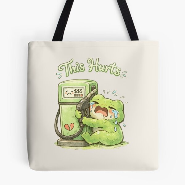 Item preview, Cute "This Hurts" Crying Frog Fuel Pump | Kawaii Gas Prices Humor designed and sold by Moons Studio.
