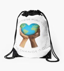 Change The World Drawstring Bag