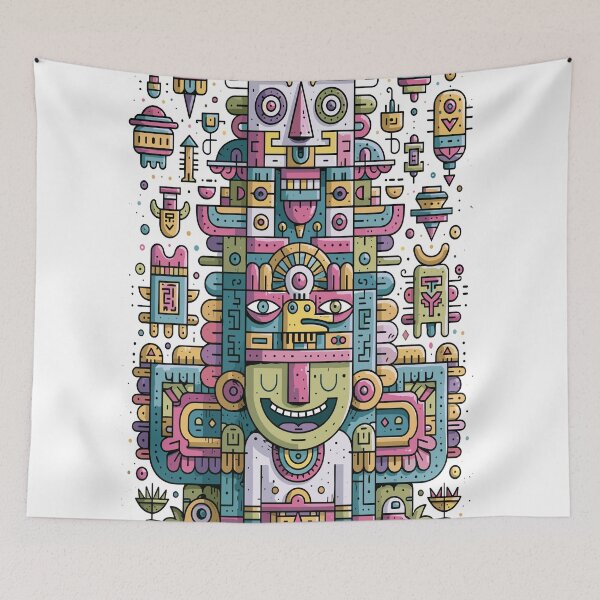 Item preview, Vibrant Abstract Tribal Totem Art designed and sold by Romgora.