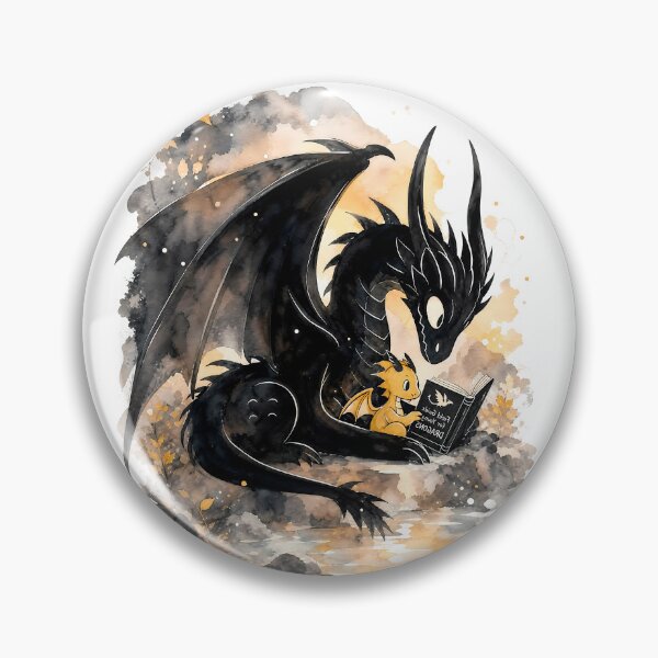 Item preview, Fourth Wing Dragons Reading Together Cute Tairn And Andarna designed and sold by Rising Drake.