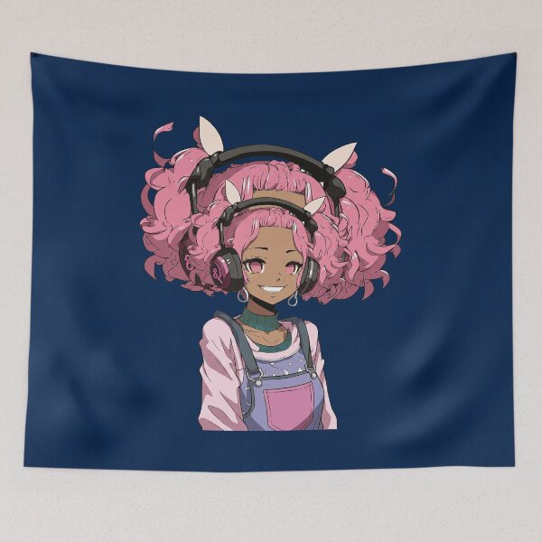 Item preview, Pink Anime Girl Headphones designed and sold by geraldreidw.