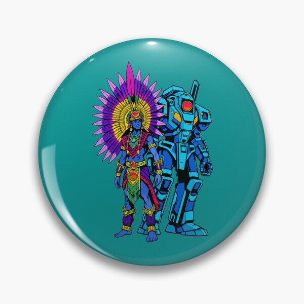 Item preview, Aztec Warrior and Cybernetic Mech designed and sold by KungPowUnicorn.