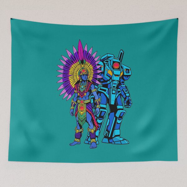 Item preview, Aztec Warrior and Cybernetic Mech designed and sold by KungPowUnicorn.
