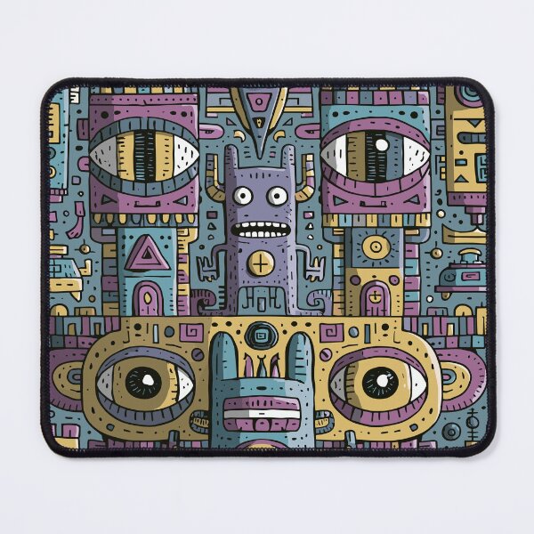 Item preview, Vibrant Doodle Robot Monster Totem designed and sold by Romgora.