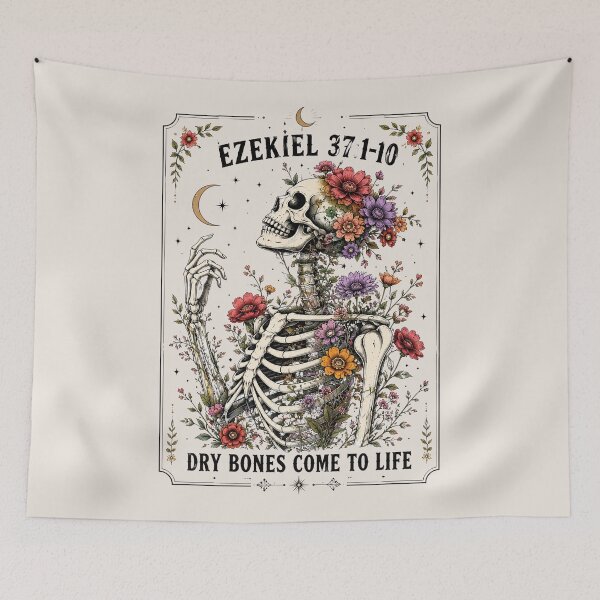 Item preview, Ezekiel 37 Dry Bones Come To Life, Christian Skeleton Floral, Retro Scripture, Vintage Faith, Gift for Mom designed and sold by Quiajia.