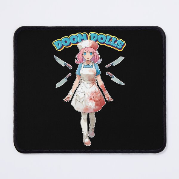 Item preview, Pink-Haired Anime Nurse In Splattered Apron Surrounded By Knives designed and sold by JustinaWiza1.