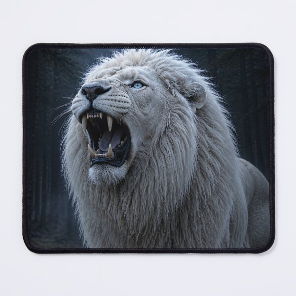 Item preview, Roaring White Lion in Moonlight Forest designed and sold by Vaelia.