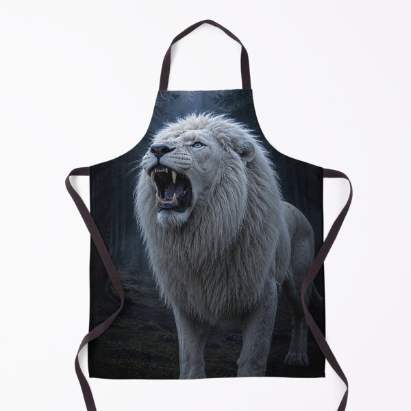 Item preview, Roaring White Lion in Moonlight Forest designed and sold by Vaelia.