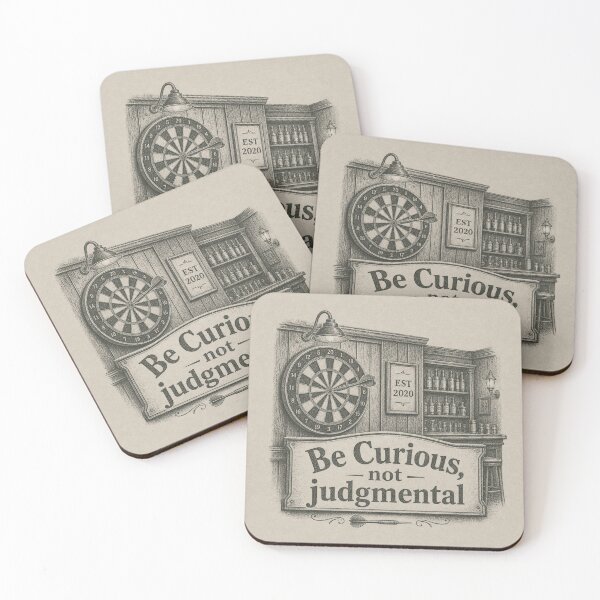 Item preview, Be curious, not judgmental, Retro style designed and sold by Olena Du.
