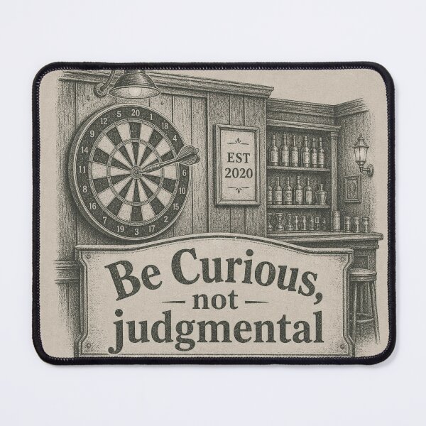 Item preview, Be curious, not judgmental, Retro style designed and sold by Olena Du.