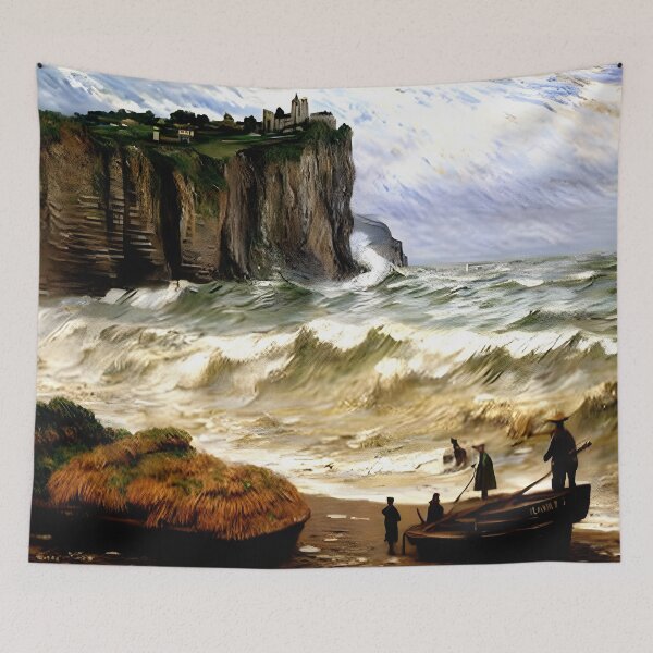 Item preview, Rough Seas at Étretat designed and sold by artdesignsnow.