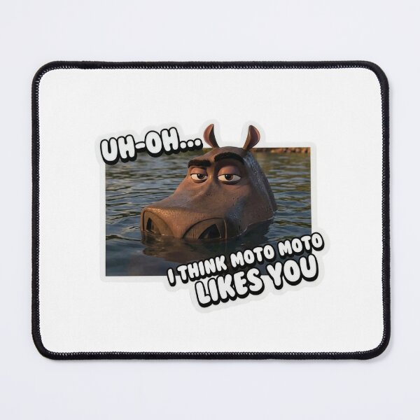 Item preview, I Think Moto Moto Likes You Funny Animated Movie Quote Hippo Meme Humor designed and sold by raedattia.
