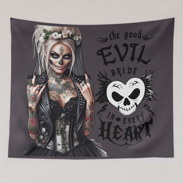 Item preview, Brutal Evil Bride Tattoo Corset designed and sold by Voodoo Store Paranormal Collections.
