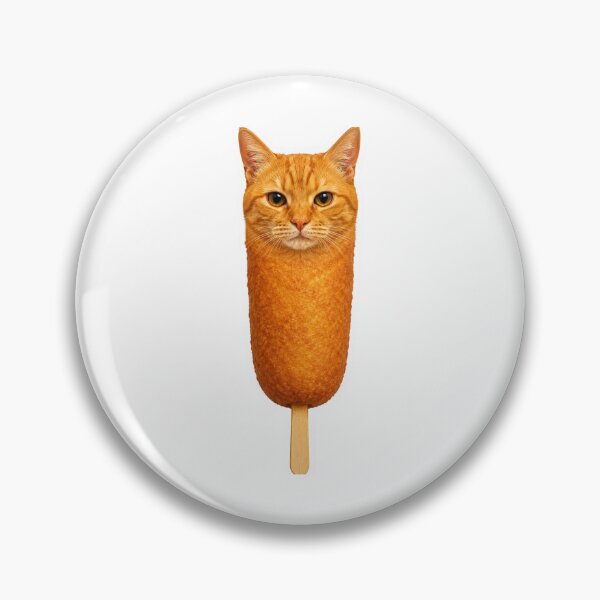 Item preview, Corn Dog Cat Funny Orange Tabby Meme Cursed Absurdist Food Mashup Graphic designed and sold by raedattia.