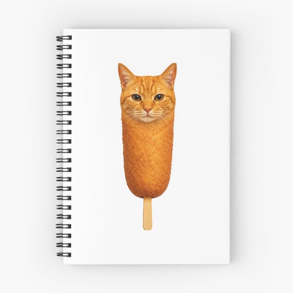 Item preview, Corn Dog Cat Funny Orange Tabby Meme Cursed Absurdist Food Mashup Graphic designed and sold by raedattia.