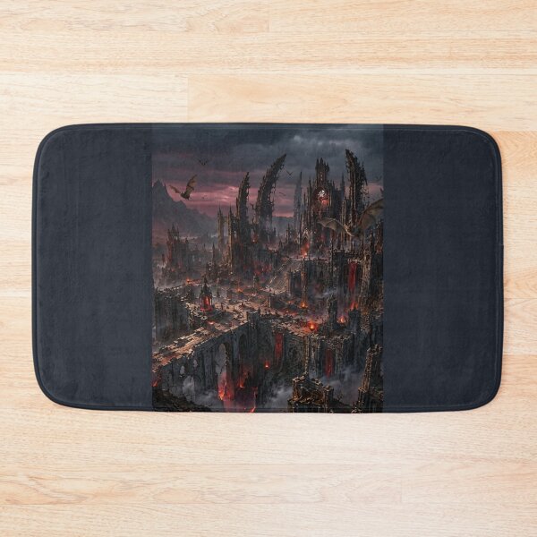 Item preview, Gothic Ruins in Flames: Dark Fantasy Landscape designed and sold by Vaelia.