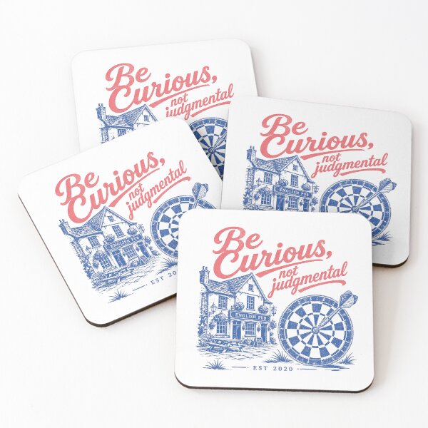 Item preview, Be curious, not judgmental, Retro style dartboard designed and sold by Olena Du.