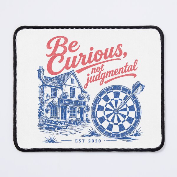 Item preview, Be curious, not judgmental, Retro style dartboard designed and sold by Olena Du.