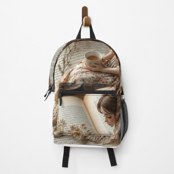 Item preview, Romantic Vintage Woman Reading on an Open Book with Tea designed and sold by Arts121.